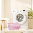 Guozcaray 2 Pcs laundry bag with handles mesh laundry bags washing machine laundry totes travel storage and sorting bag for Clothes laundry bag for delicates(Pink2N)