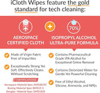 iCloth 70% Isopropyl Alcohol XL Screen and Electronics Wipes, Lint-Free, Streak-Free, Fast-Drying, Removes Dust and Fingerprints, 192 Wipes