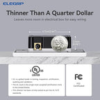 ELEGRP Digital Dimmer Light Switch for 300W Dimmable LED/CFL Lights and 600W Incandescent/Halogen, Single Pole/3-Way LED Slide Dimmer, Wall Plate Included, UL Listed, 6 Pack, Matte White