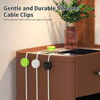 XenovaX 6 Pack Cord Organizer Clips - Desk Cable Management Clips, Cable Holder for Charger Wires, Phone Charger Cord Holder Clips for Desk, Office, Car, Home, Cubicle, Nightstand