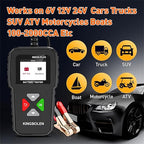 KINGBOLEN BM550 Plus 6V-24V 100-2000 CCA Car Battery Tester, Voltage Waveform Analyzer for Cars Trucks SUV Motorcycle