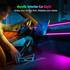 Interior Car LED Strip Lights, AMKI Acrylic LED Lights RGB 10 in 1 with Wireless APP Control Music Sync, Car Ambient Lighting Kits, Music Sync & DIY Function