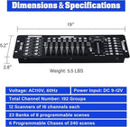 TCFUNDY DMX 512 Controller, 192 Channel DMX Light Controller Stage Lighting Console for Party DJ Disco Lights Show Night Club