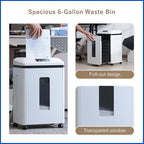 Effeluviate Professional Commercial Paper Shredder: P-7 Security Super Micro-Cut 1x1.7mm 7 Sheets/CDs/Cards/Staples 6-Gal Bin Heavy Duty for Home/Office/Industrial/Business Use-Confidential Documents