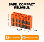 Storacell AAA-12 Battery Storage Caddy and Dispenser (Pack of 2), Orange, Holds 12 AAA Batteries (Not Included), Durable & Compact Design, The Original Battery Caddy, Made in The USA