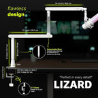 IXTECH White Microphone Boom Arm Stand Low Profile Boom Arm Adjustable Mic Stand with Built In Cable Management 360° Swivel Mic Arm.