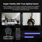 NEARITY 2K Conference Room Camera System, 2X Scalable Conference Speakerphones, POE Daisy Chain, Noise Suppression, PTZ Webcam w/Optical Zoom for Video Conferencing/Streaming in Small to Medium Rooms