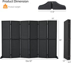 Bonnlo 4/6 Panel Pegboard Freestanding, 5 FT Portable Display Board Organizer for Craft Show Jewelry, Wooden Folding Privacy Screen Room Divider (Black, 6 Panel with Base)
