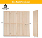 Bonnlo 4 Panel Pegboard Freestanding, 5 FT Portable Display Board Organizer for Craft Show Jewelry, Wooden Folding Privacy Screen Room Divider (Without Base, Natural)