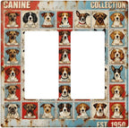 Bvtewkhz Dogs Funny Puppy Pets Vintage 2 Gang Double Rocker Decorative Outlet Covers Light Switch Plate Electrical Receptacle Switchplate For Bathroom Kitchen Bedroom