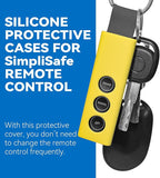 Protective Silicone Cover Case for SimpliSafe KeyFob - Arm and Disarm Remotely, Flexible Case for SimpliSafe Home Security System KeyFob - Latest Gen (Yellow)