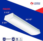 Lithonia Lighting 2 Foot LED Light Fixture, Low-Profile LED Wraparound Flush Mount Ceiling Light, 4000K Cool White, 120V, 24-Inch (FMLWL 24 840)