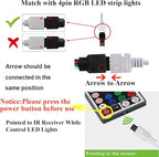 GALYGG 24 Key LED Strip Lights IR Remote Controller, Wireless Rectifier Control Box, DC 12V 3A Power Supply Plug Adapter for 2835 3528 5050 RGB LED Strip Lights Flexible Tape Lighting