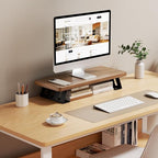 NestNeat Monitor Stand - 24 Inch Wood Monitor Stand Riser, 220 Pounds Load Capacity Desk Monitor Riser for Laptop/PC/Printer, Desktop Stands Organizer for Home Office