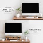 Anji Mountain Monitor Stand - Desktop Organizer & Laptop Riser, Ergonomic Monitor Riser, Space-Saving Monitor Stand for Desk, Durable Construction, Easy Assembly, Ideal for Home & Office,Natural