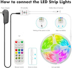 ATHONO 65.6ft Led Lights for Bedroom Music Sync Color Changing Led Strip Lights IC+RGB with Remote App Control Led Strip, Led Lights for Room Home Kitchen Decor Party