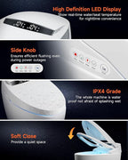 WANSID Smart Toilet with Bidet Built in, Bidet Toilet with Auto Open/Close Lid, Foot Sensor Operation, 1.28GPF, Heated Seat & Instant Warm Water Dryer, Tankless One Piece Electric japanese toilet