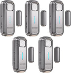 Daytech Refrigerator & Freezer Door Alarm - Adjustable 1-4 Minute Delay, 0-120dB Adjustable Siren, Door/Window Sensor for Home or Business (5 Pack, Gray)