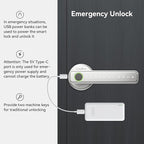 GEKRONE Fingerprint Smart Lever Lock TUYA APP Control Keyless Entry Bluetooth Touchscreen Indoor Handle Biometric Electronic Digital Door Knob with Keypad Suitable for Hotel Office Apartment Bedroom