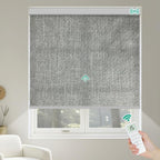 Kilonity Motorized Roller Shades, Light Filtering Remote Control Custom Window Shades Compatible with Alexa Google Assistant via RF Hub, Rechargeable Electric Blinds for Windows (Dark Grey)