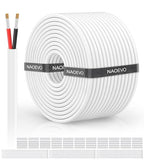 NAOVEO 18 Gauge Wire 2 Conductor Electrical Wire, 18 AWG Stranded PVC Tinned Copper Cable, Flexible/Low Voltage Automotive Wiring for LED Lamps, Marine, Speaker, Appliances (200FT)