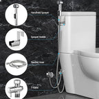 Handheld Bidet Sprayer for Toilet with Adjustable Water Pressure – Feminine Hygiene Shower, Baby Cloth Diaper Washer, Pet Bathing, Easy Installation with Bidet Hose