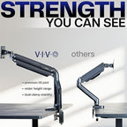 VIVO Aluminum Ultrawide Monitor Stand, Classic, Fits up to 49 inch Computer Screens, Single Articulating Pneumatic Arm, C-Clamp and Grommet Desk Mount, Max VESA 200x100, Black, STAND-V100H