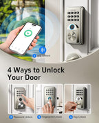 Smart Door Lock, Anybell Fingerprint Door Lock Keyless Entry with Electronic Keypad Deadbolt, App Control, Auto Lock, Biometric Lock for Front Door, Hotel & Office