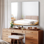 CILIBER Beveled Bathroom Mirror, 40x48 Inch Large Frameless Mirrors for Wall, Upgraded Shatterproof Rectangle Beveled Vanity Mirror Hangs Horizontally/Vertically for Bedroom, Living Room and Entryway