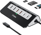 intpw USB C Hub 10Gbps, 9-in-1 USB C Docking station with 4K@60Hz HDMI, Type-C & 2 Type-A 3.2, 2 USB-A 2.0, PD 100W, SD/TF Port, Black Aluminum USB Hub for Laptop, iPhone 16/15 Series, MacBook Air/Pro