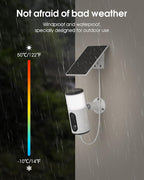 ARCCTV Floodlight Camera with Solar Panel, 4MP Battery Powered Security Cameras for Home Security, 2 Way Audio, PIR Motion Sensor, 2.4G/5G Dual Band WiFi, SD/Cloud Storage(2 Pack)