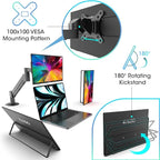 Kado Portable Monitor 15.6-inch FHD 1080p, 45W Reverse Charging Ultra-Slim Laptop Monitor 1920x1080 with Built-in Speakers, IPS Display 180° Kickstand for PC, Mac, Phone, Xbox, PS5, USB-C & Mini HDMI