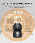 Anlapus A50 4K Pan/Tilt Home Indoor Security Camera, Plug-in WiFi Pet/Baby Monitor with One-Touch Call, AI Human/Pet/Face Tracking, 2.4/5 GHz, Two-Way Talk, Night Vision, 64G Memory Card Storage