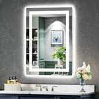 YEELAIT 24x32 Inch LED Bathroom Mirror with Lights Front and Backlit Lighted Vanity Mirror for Bathroom Wall with 3 Colors Dimmable Anti-Fog Memory Shatter-Proof IP54 Waterproof Horizontal/Vertical