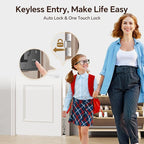VCHOO Keyless Entry Door Lock Set Smart Locks for Front Door Keypad Door Lock with Handle Auto Lock One Time Password Anti Peeping Password IP54, Satin Nickel