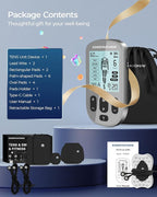 KingPavonini 3-in-1 TENS Unit Muscle Stimulator for Pain Relief Therapy, Dual Channel 36 Modes TENS Machine with 12 Pads, Rechargeable & Portable EMS Muscle Stimulator for Back, Shoulder, Neck