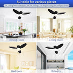 Glowall Small Ceiling Fan with Lights and Remote, 32 Inch Flush Mount, Small Quiet, DC Motor, Reversible Blades, 6 Wind Speeds, Dimmable LED, Adjustable Color Temperature, Timer
