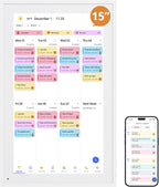 Digital Calendar 15.6-inch Smart Chore Chart, Home Electronic Wall/Tabletop Calendar with Interactive Display/Touch Screen for Family Schedule Planning, Seamless Data Syncs and APP Access