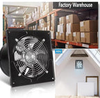 Aydomer Exhaust Fan 40W Through-wall installation Ventilation Fans 110V Exhaust Fan with Plug 6 inch Exhaust Smoke Fan with Pure Copper Motor for Kitchen Shopping Mall (Black)