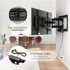 Full Motion TV Wall Mount Bracket with Power Outlet for Most 32-85 inch TV,TV Mount Dual Articulating Arms,Tilt/Swivel/Extension/Leveling,Fits 8” 12” 16" Studs,Max Vesa 600x400mm, Holds up to 132lbs