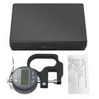 Neoteck Digital Thickness Gauge 0.5inch/12.7mm,0.00005inch/0.001mm LCD Display with Inch/MM Conversion One-Hand Quick Press Thickness Measuring Tool for Leather Paper Fabric Film etc.-Silver-Grey