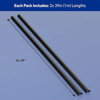 D-Line Half Round Cord Hider, Patented Cable Cover, Hide TV Wall Mount Wires, Raceway for Cords, Decorative Wire Covers, Paintable, Adhesive Cable Concealer - 2X 1.18in W x 0.59in H x 39in L - Black