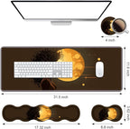 Ergonomic Keyboard Wrist Rest & Mouse Pad Wrist Rest Set, Large XXL Gaming Desk Mat 31.5"x 11.8" with Memory Foam, Easy Typing Pain Relief for Office & Home, African Girl