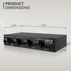 Pyle 4 Channel High Power Stereo Speaker Selector with Volume Control - Rugged and Durable Housing Construction, Cabinet Heat Sink, Plug and Play Easy Install - PLSHVC412