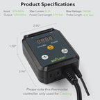 BN-LINK Digital Cooling Thermostat Controller, Temperature Controlled Outlet for Attic Fan, Exhaust Fan, Cooling Devices 40-108°F, 8.3A 1000W