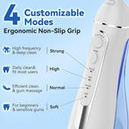 Cordless Portable Water Flosser with 300ML Tank: Rechargeable Oral Irrigator with 5 Tips for Travel, Braces Care and Sensitive Gums, IPX7 Waterproof Teeth Cleaning Device(Black)