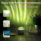 HUMIIEYE Northern Light Projector, Battery Operated Aurora Night Light with Timer Function, 13 Colors Galaxy Lamp Ripple Ceiling Projector Mood Ambient Lighting for Bedroom Adults Kids Room Girl Gift