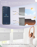 Graywind Smart Dual Shades Compatible with Alexa Google Homepod Motorized Double Zebra Blinds Matter Solar Powered, Custom Size (White)