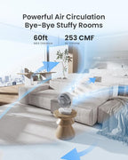 PNTCK Air Circulator Fan for Bedroom, 13" Table Fan with Remote, 90° Oscillating & 120° Tilt, 60ft Strong Airflow, Quiet 25dB Electric Fan with 4 Speeds, 4 Modes & 12H Timer