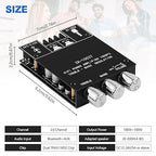 ZK 1002T Bluetooth 5.0 Amplifier Board, 2x100 Watt amp with TPA3116D2 Chip, Stereo Amplifier 2.0 Channel with Treble and Bass Control BT and AUX Inputs for DIY Speaker Kit
